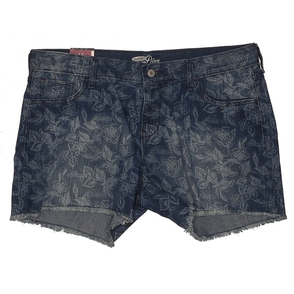 Old Navy Pants - NWT Old Navy Floral Denim Shorts size 14
